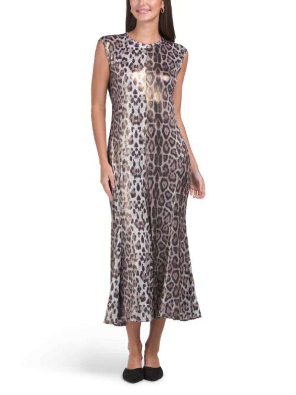 NANCY YANG Animal Print Maxi Dress